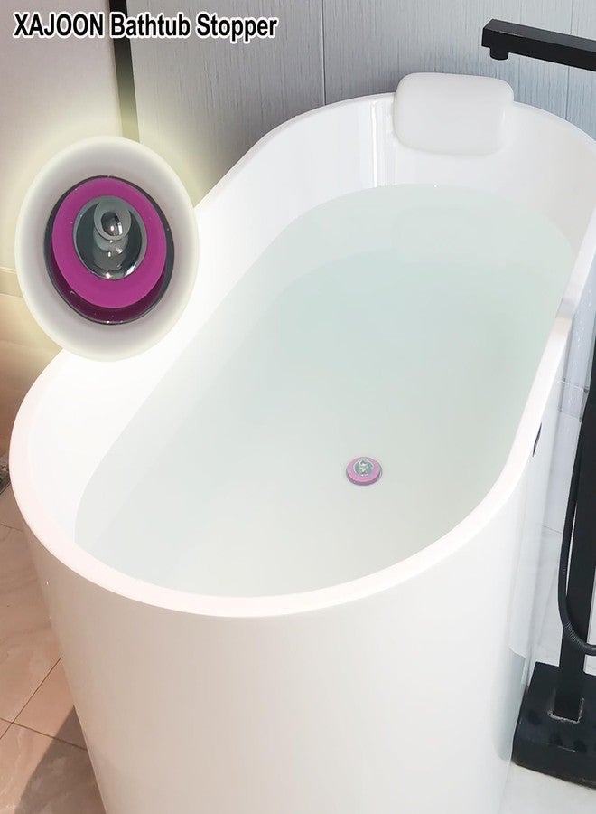 XAJOON Tub Stopper, Washbasin Stopper，Bathtub Plug, Silicone Bathtub Stopper (Pink，Patented Product) - Image 3