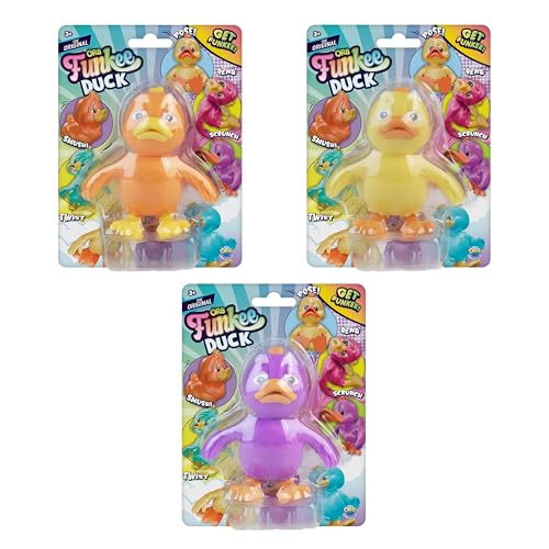 The Orb Factory ORB Funkee Animalz Mega Squishy Duck 3 Pack Adorable Funny Stretchy and Squishy Toy Ducks Perfect for Stress Relief Original Collectible Funkee Monkee Animal Fidget Toys for Kids and Adults - Image 1