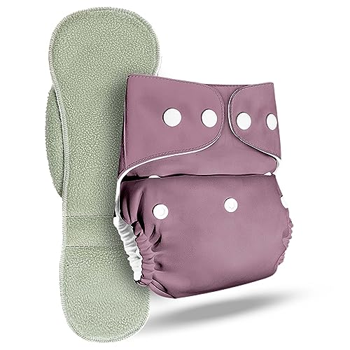 LILTOES Cloth Diapers For New Born Babies 0 to 3 Years | Freesize Adjustable and Reusable | Premium Cloth Nappies Pack of 1 (1 Cloth Diaper + 1 Insert) | (Dusty Rose) - Image 1