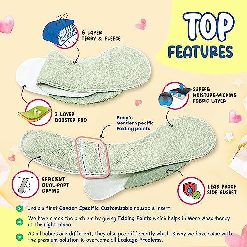 LILTOES Cloth Diapers For New Born Babies 0 to 3 Years | Freesize Adjustable and Reusable | Premium Cloth Nappies Pack of 1 (1 Cloth Diaper + 1 Insert) | (Dusty Rose) - Image 4