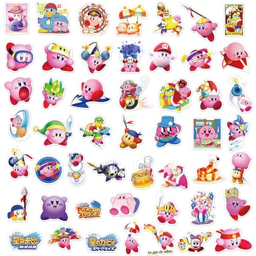 MINRAIN 100PCS Cartoon Kirby Stickers for Kids,Vinyl Waterproof Decal for Water Bottle Laptop Toy Sticker for DIY Decorate Bumper Phone Hard Hat Kids Teens Gifts (Kirb) - Image 4