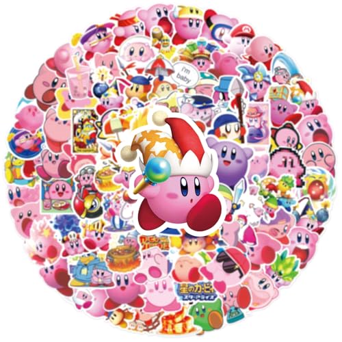 MINRAIN 100PCS Cartoon Kirby Stickers for Kids,Vinyl Waterproof Decal for Water Bottle Laptop Toy Sticker for DIY Decorate Bumper Phone Hard Hat Kids Teens Gifts (Kirb) - Image 5