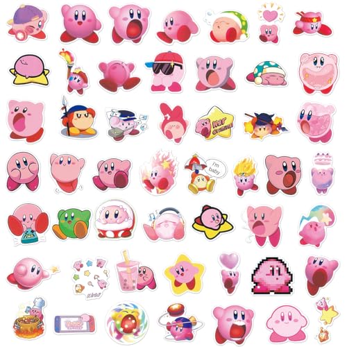 MINRAIN 100PCS Cartoon Kirby Stickers for Kids,Vinyl Waterproof Decal for Water Bottle Laptop Toy Sticker for DIY Decorate Bumper Phone Hard Hat Kids Teens Gifts (Kirb) - Image 3