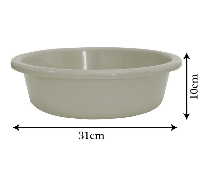 Kuber Industries Multiuses Unbreakable Plastic Knead Dough Basket/Basin Bowl For Home & Kitchen 6 Ltr- Pack of 2 (White & Grey) - Image 5