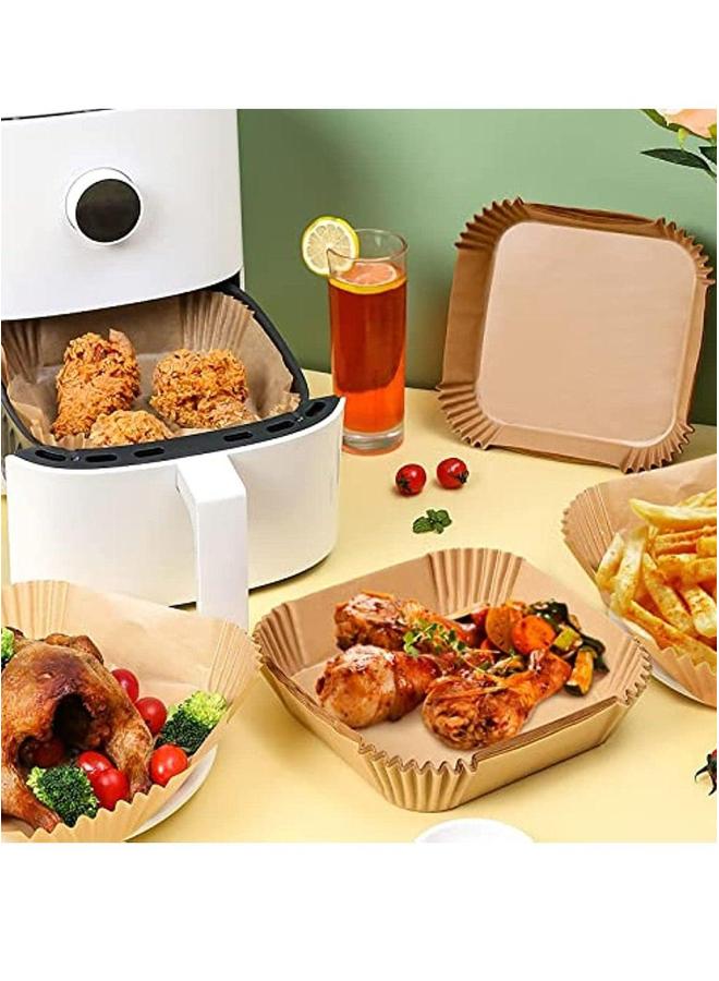 HOMESTAR ورق بطانة قابل للتصرف لقلاية الهواء 16 سم - ورق خبز مربع لقلاية الهواء - ورق شمعي مقاوم للماء للخبز والشواء والميكروويف - Image 3