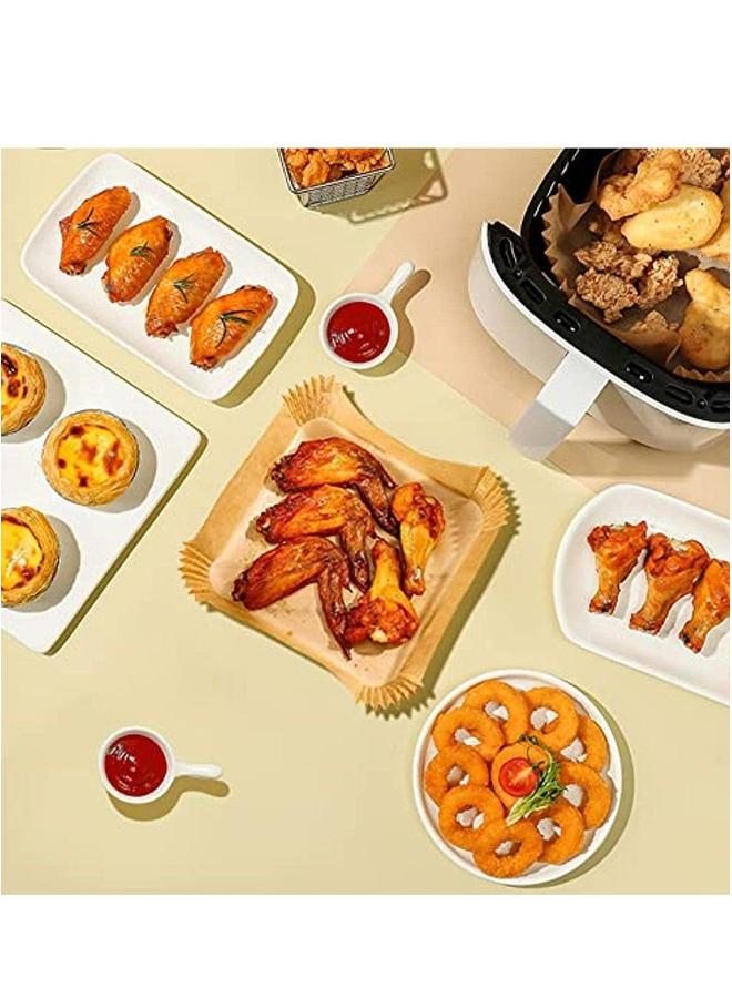 HOMESTAR ورق بطانة قابل للتصرف لقلاية الهواء 16 سم - ورق خبز مربع لقلاية الهواء - ورق شمعي مقاوم للماء للخبز والشواء والميكروويف - Image 2
