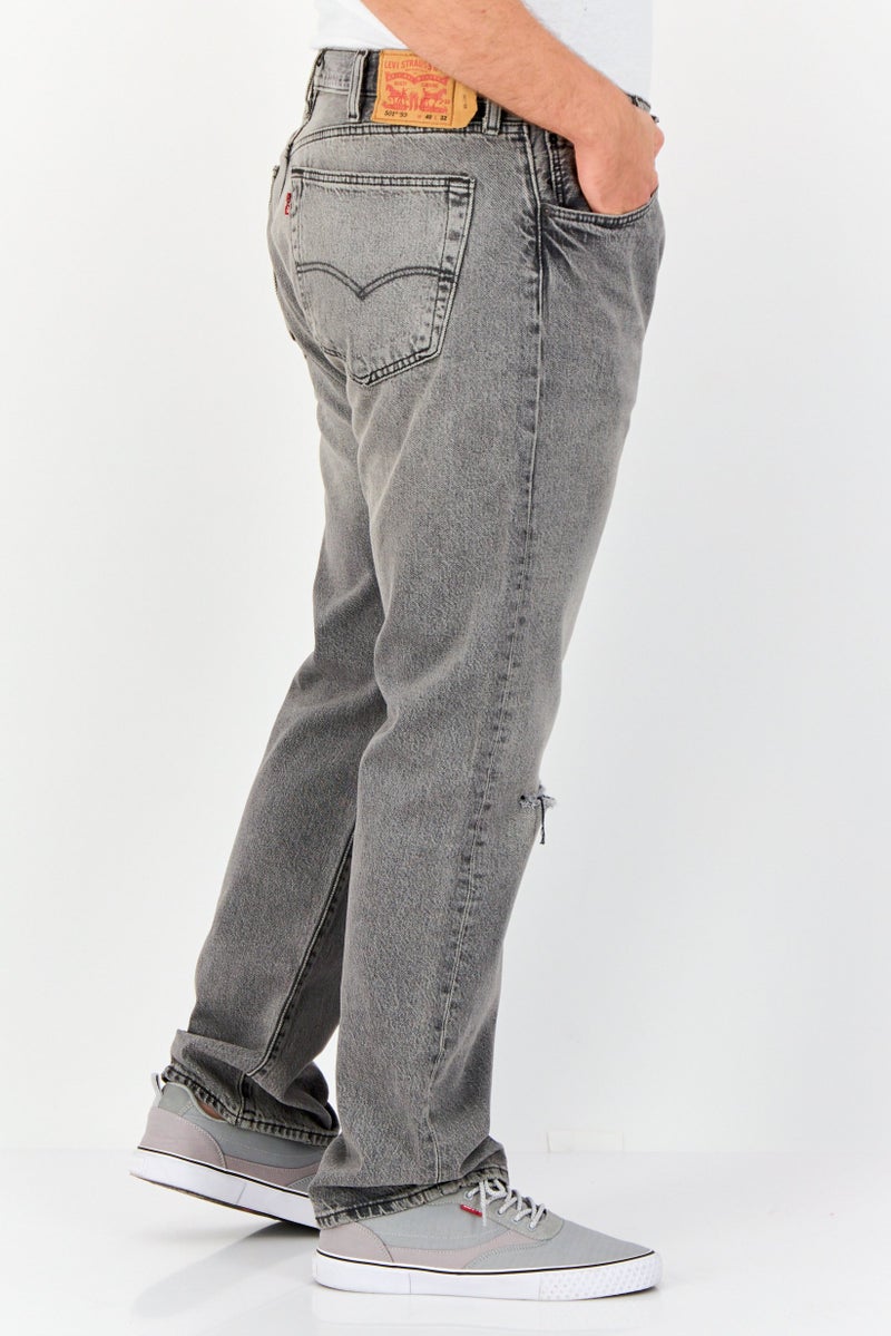 Levi's Men Regular Fit Rip Non Stretchable Straight Leg Jeans, Wash Grey  - Image 2
