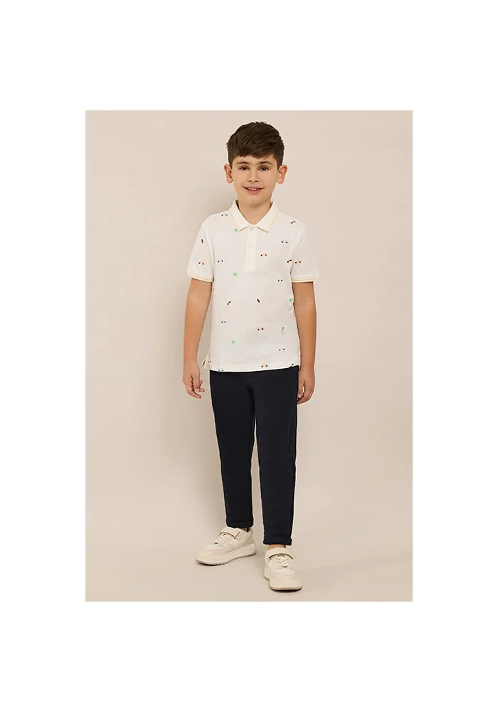 أر أند بي Embroidered Polo T-Shirt with Short Sleeves
