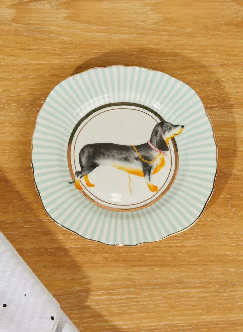 YVONNE ELLEN Set Of 4 Animal Design Tea Plates