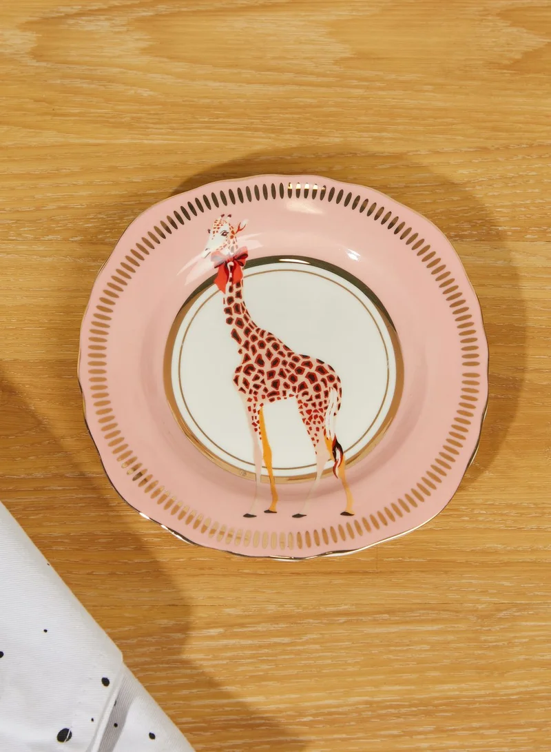 YVONNE ELLEN Set Of 4 Animal Design Tea Plates
