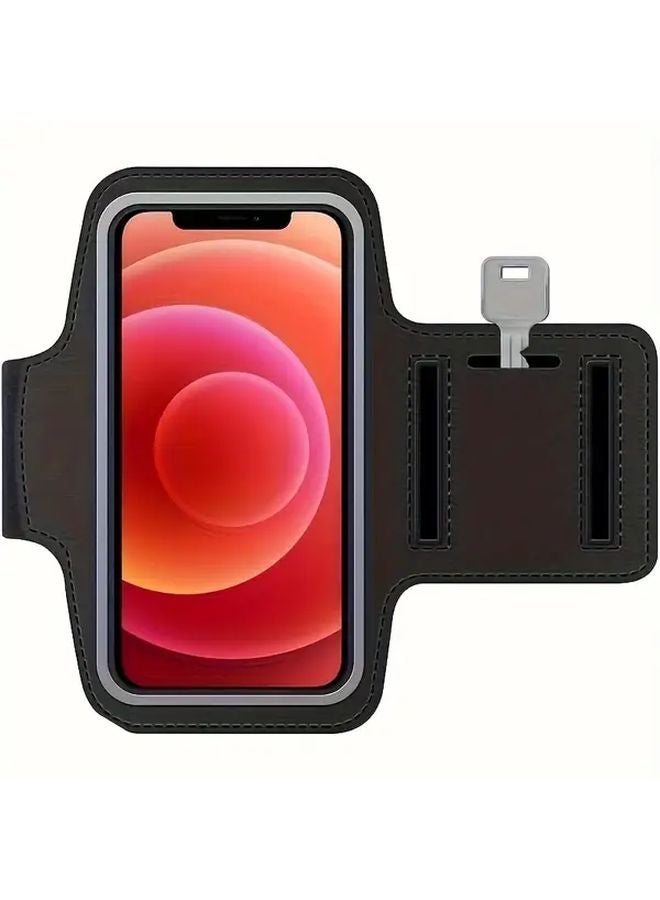 حامل هاتف رياضي قابل للتعديل سوار ذراع أسود لآيفون 16 15 14 13 برو ماكس - Image 1