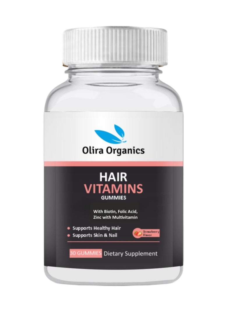 Olira Organics - Hair Vitamins Gummies -30‘s | Supports Healthy Hair, Skin and Nail - Image 1