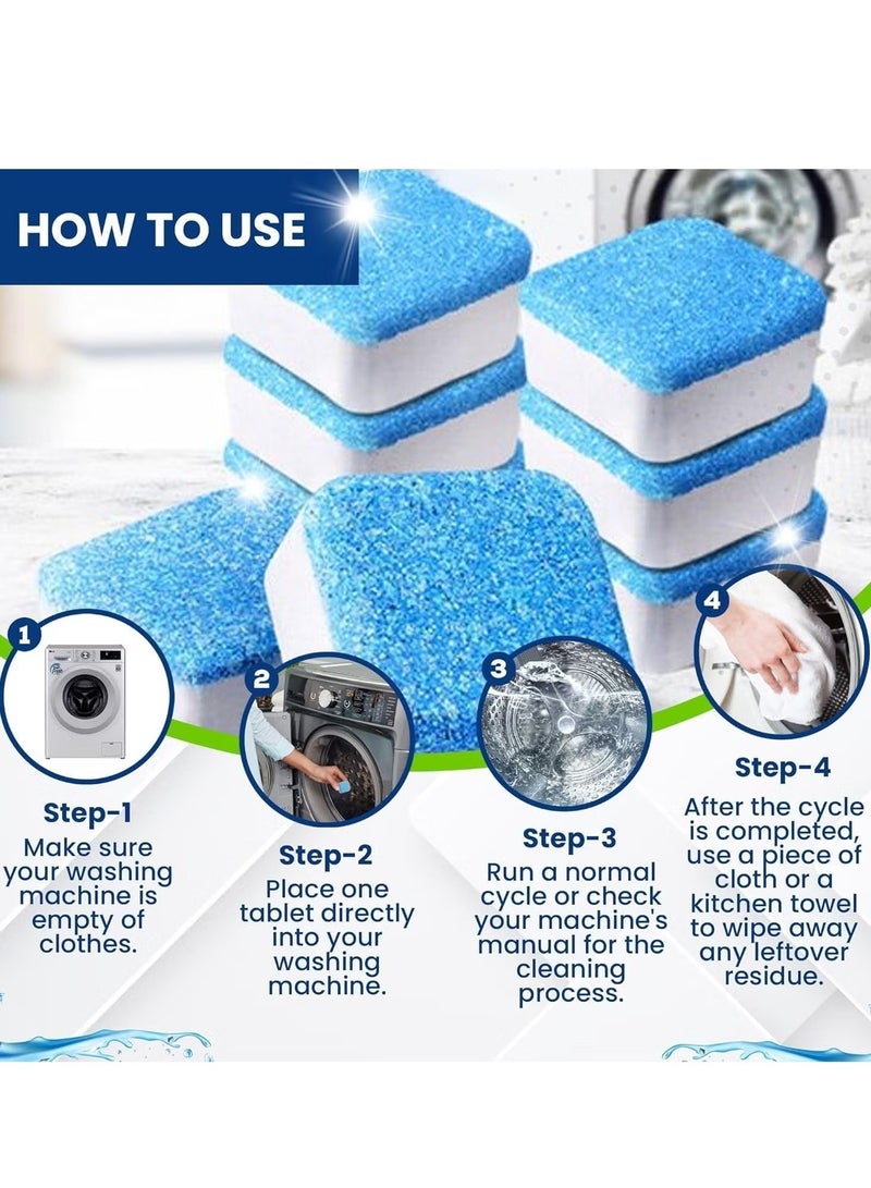 Bukela Washing Machine Cleaner, 12 Pack Deep Cleaning Tablets for Front and Top Loader Machines - Image 3