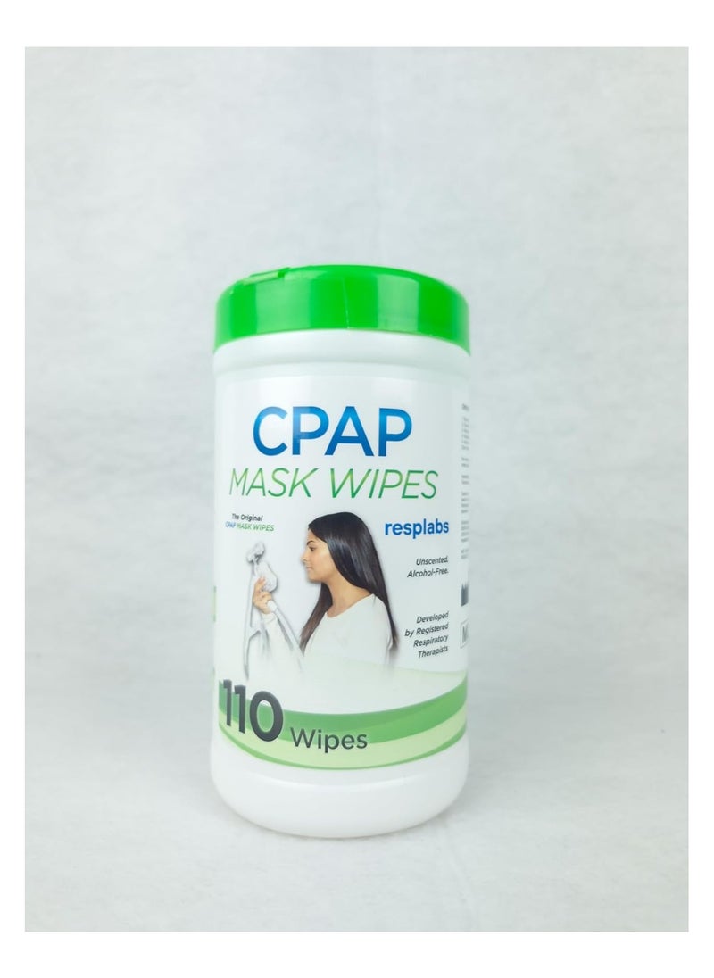RespLabs Medical Inc. - ResLabs CPAP Mask Cleaning Wipes - Unscented Cleaner for All Masks, Pads and Supplies - Pack of 110 Wipes - Image 1