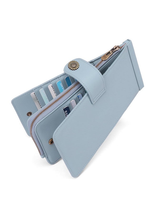 SENDEFN Womens Leather Wallet Rfid Blocking Credit Card Holder Large Capacity With Zipper Pocket - Image 1