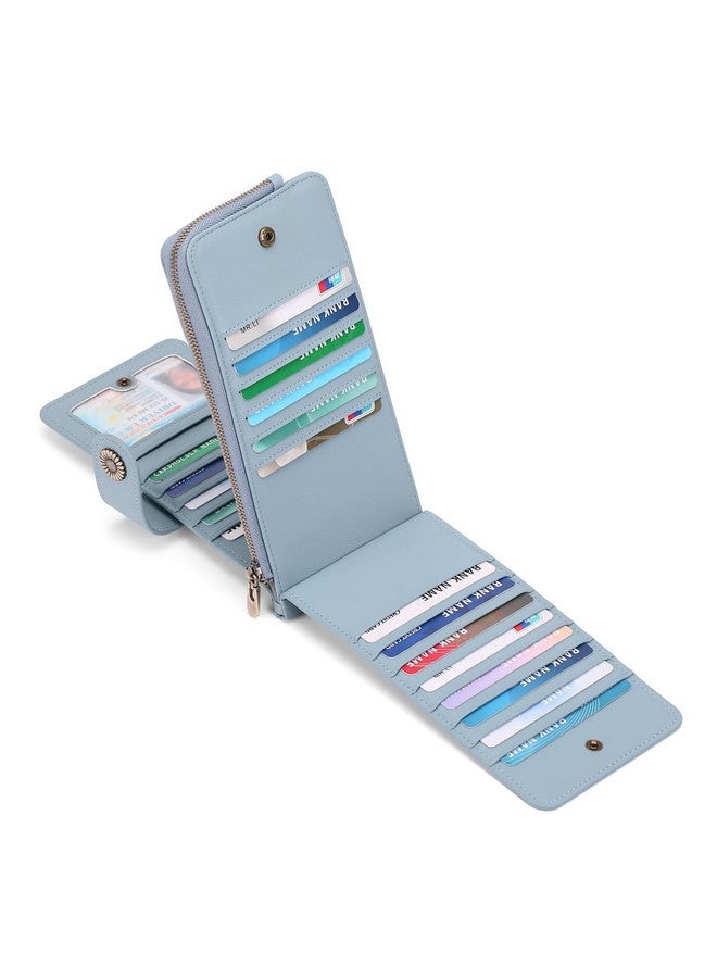 SENDEFN Womens Leather Wallet Rfid Blocking Credit Card Holder Large Capacity With Zipper Pocket - Image 2