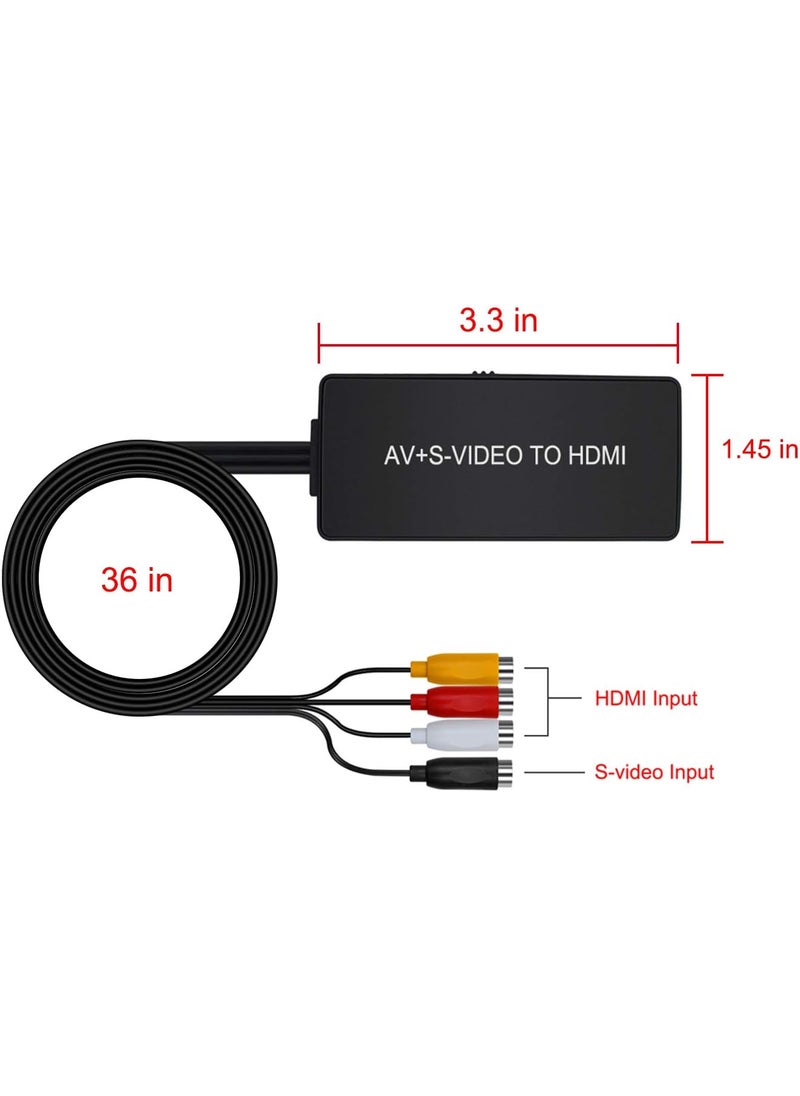LVY LVY RCA Composite Video and Svideo to HDMI Converter Resolution 1080P 720P Compatible with WIIWII U PS1 23 STB Xbox VHS VCR BlueRay DVD Players  - Image 5