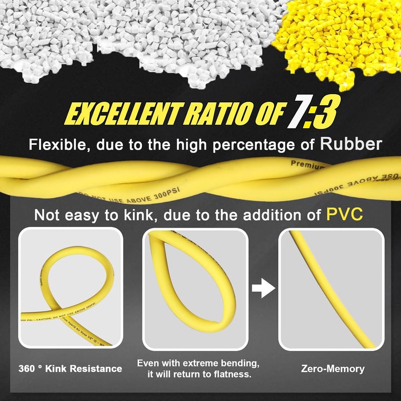 TIROL Truck Tire Inflator Kit with 50 ft Hybrid Air Hose - Image 3