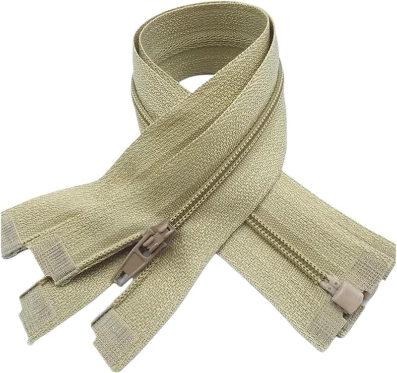 Zippers for sewing, Two-Way Zip 5Pcs Zipper Open End 20Cm-60Cm Suitable for Garment Sewing Process Way Ended(Beige,40CM)