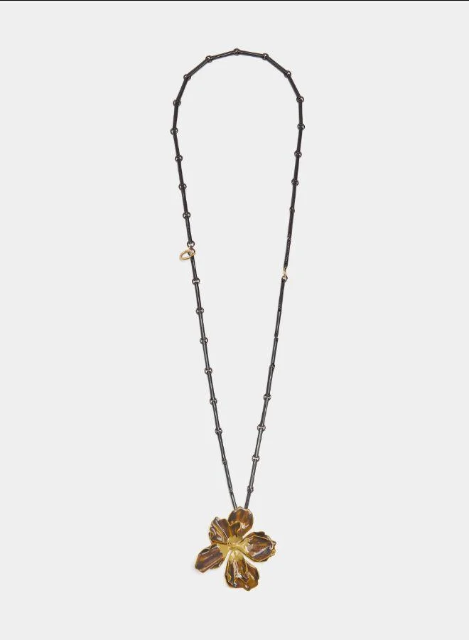 بارفوا عقد مزدوج قصير مع زهرة