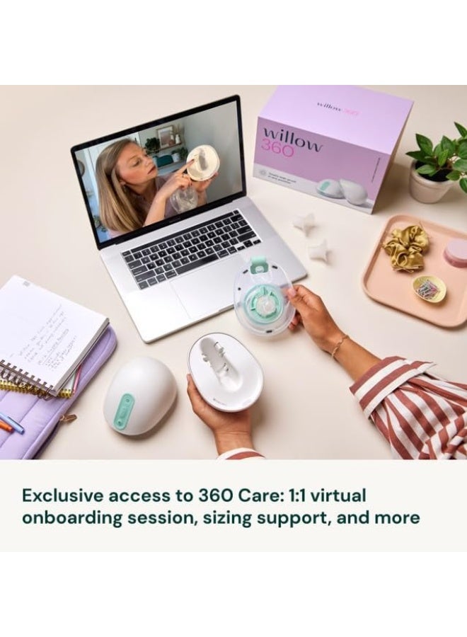Willow ويلو 360 - مضخة رضاعة قابلة للارتداء - مضخة رضاعة بدون استخدام اليدين - المضخة القابلة للارتداء الوحيدة المقاومة للتسرب - 7 مستويات من قوة الشفط بمستوى المستشفى، متوافقة مع التطبيق - Image 5