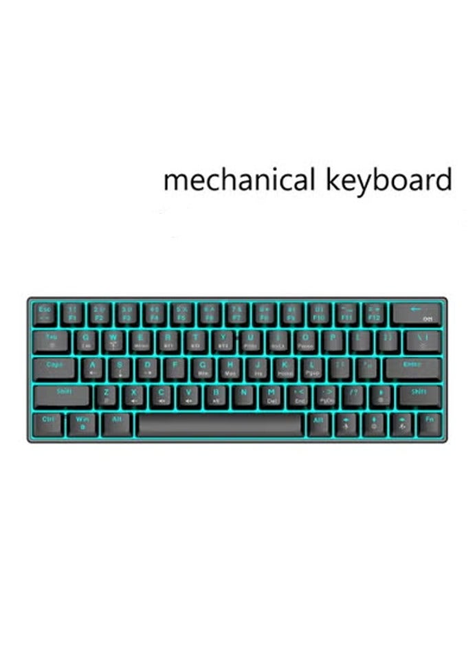 63 Keys Mechanical Gaming Keyboard ,75% Mini Wired Waterproof Backlit Silent Color RGB Light Effect ,Suitable for PC/Ps4/Xbox Gamers - Image 1