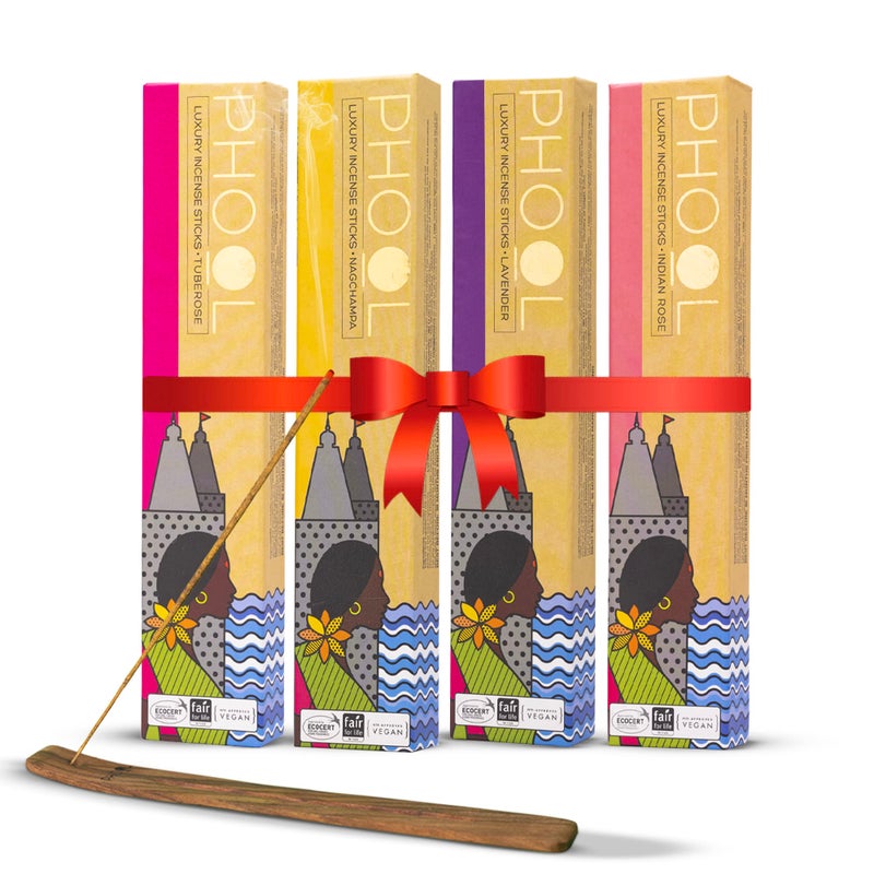 Phool Luxury Incense Floral Collection Combo Pack – Natural Incense Sticks (Indian Rose, Lavender, Nagchampa & Tuberose), 160 Organic Charcoal-Free Agarbatti, Pack of 4, Pooja Essentials - Image 5