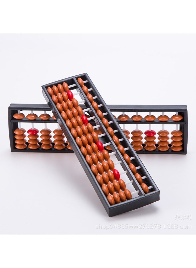 Vintage Wooden Abacus Set for Kids 2 Pieces Educational Tool Retro Japanese Chinese Design with Reset Function Brown Color - Image 1
