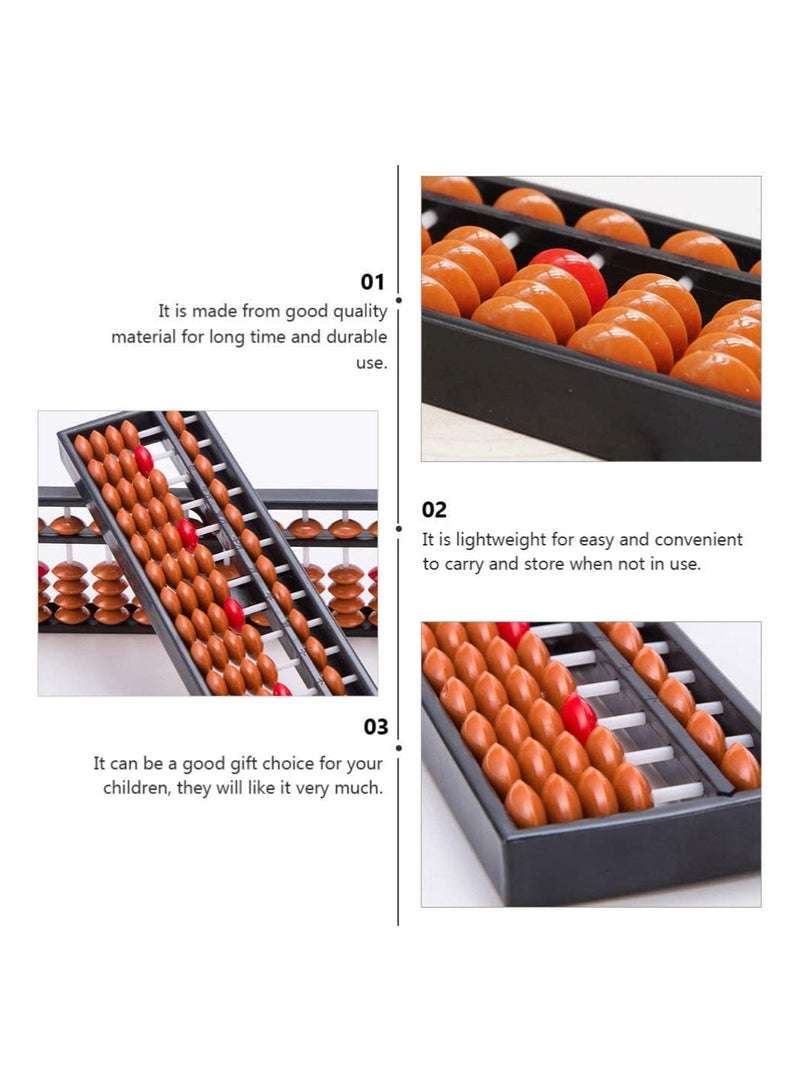 Vintage Wooden Abacus Set for Kids 2 Pieces Educational Tool Retro Japanese Chinese Design with Reset Function Brown Color - Image 2
