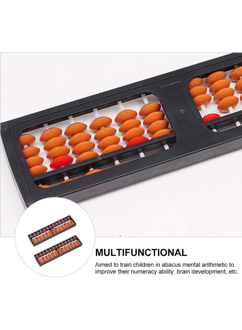 Vintage Wooden Abacus Set for Kids 2 Pieces Educational Tool Retro Japanese Chinese Design with Reset Function Brown Color - Image 4