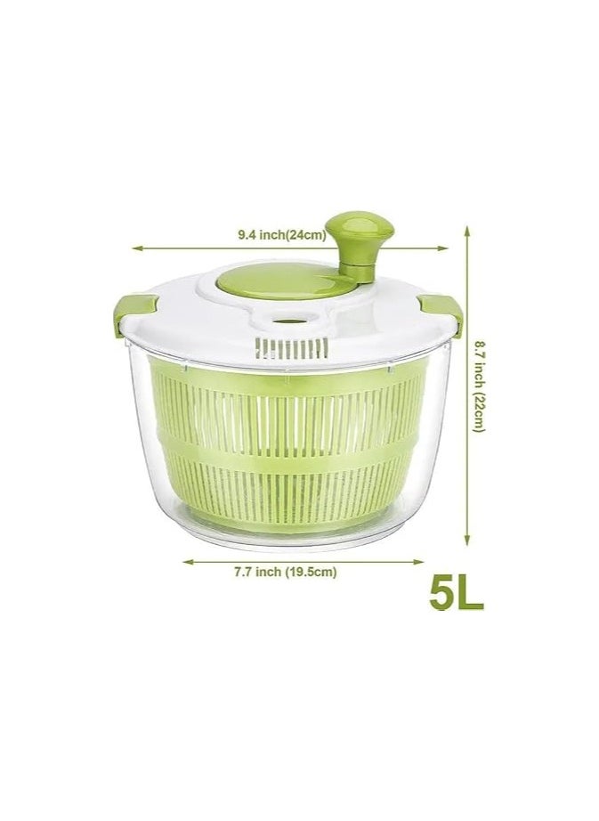 Generic 5L Salad Spinner with Easy-Clean Design –  for Fresh, Crispy Vegetables and Fruits, Dishwasher Safe  - Image 2
