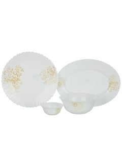LARAH BY BOROSIL Larah by Borosil Ingot Fluted Series Opalware Dinner Set | 23 Pieces for Family of 6 | Microwave & Dishwasher Safe | Bone-Ash Free | Crockery Set for Dining & Gifting | Plates & Bowls | White  - Image 2