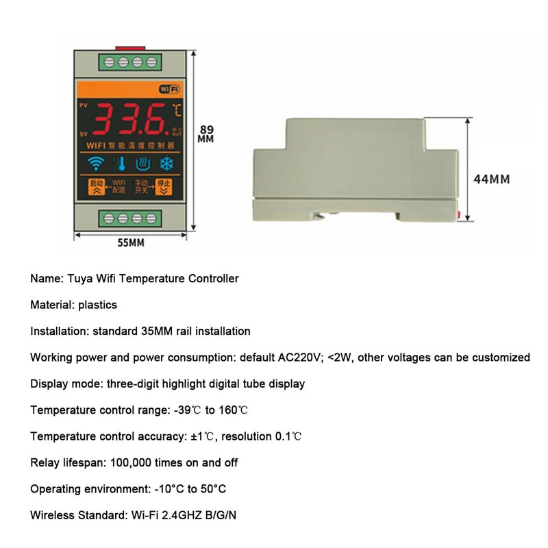 WIFI Temperature Controller Timing Setting Mobilephone Tuya APP Remotely Control with Limit Alarm Function - Image 4