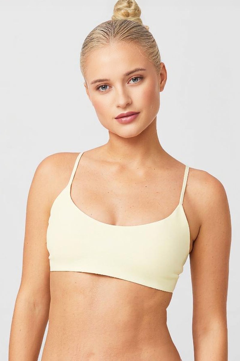 Lefties Women Plain Bikini Top, Yellow - Image 1