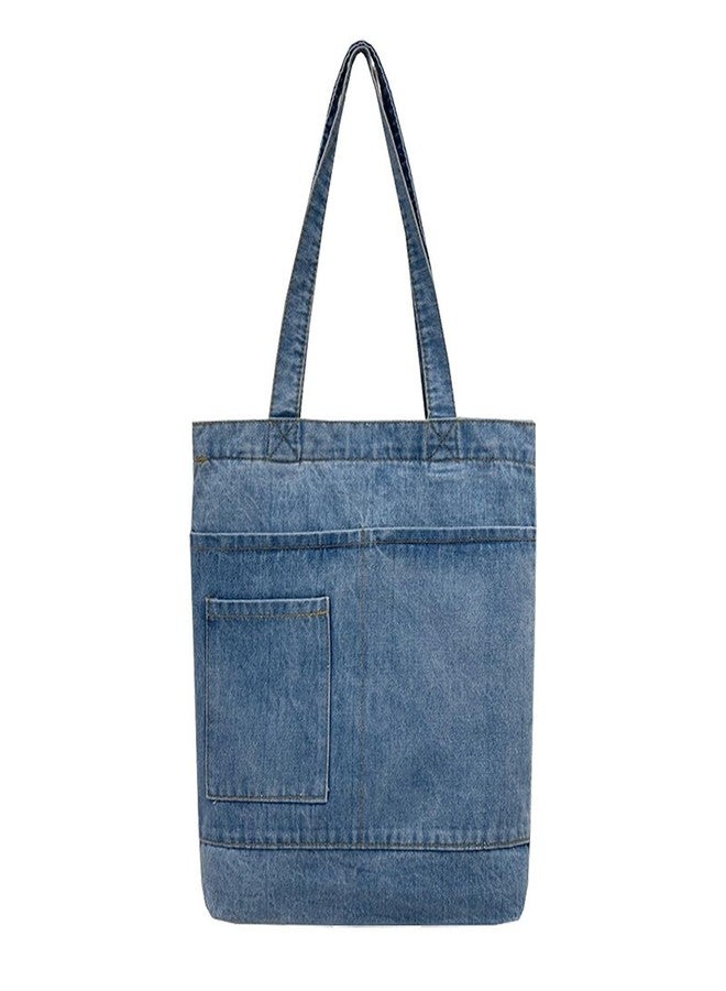 Ethbox Women's denim wallet, casual handbag, crossbody shoulder bag, girl tote canvas bag (Style 2 Light Blue,One Size) - Image 1