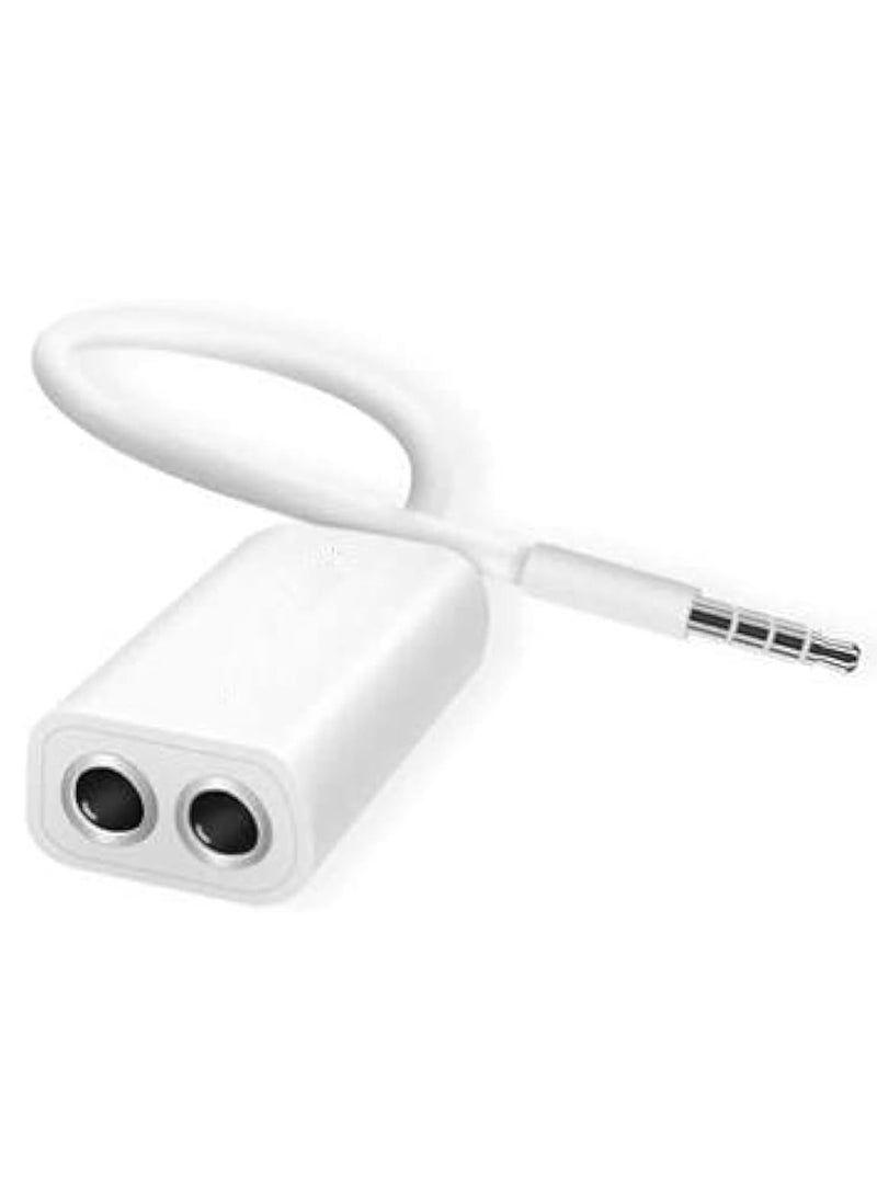 Headphone splitter audio cable 3.5mm male to 2 female jack 3.5mm splitter adapter aux cable for for iphone for samsung mp3 player (white 0.17m) - Image 1