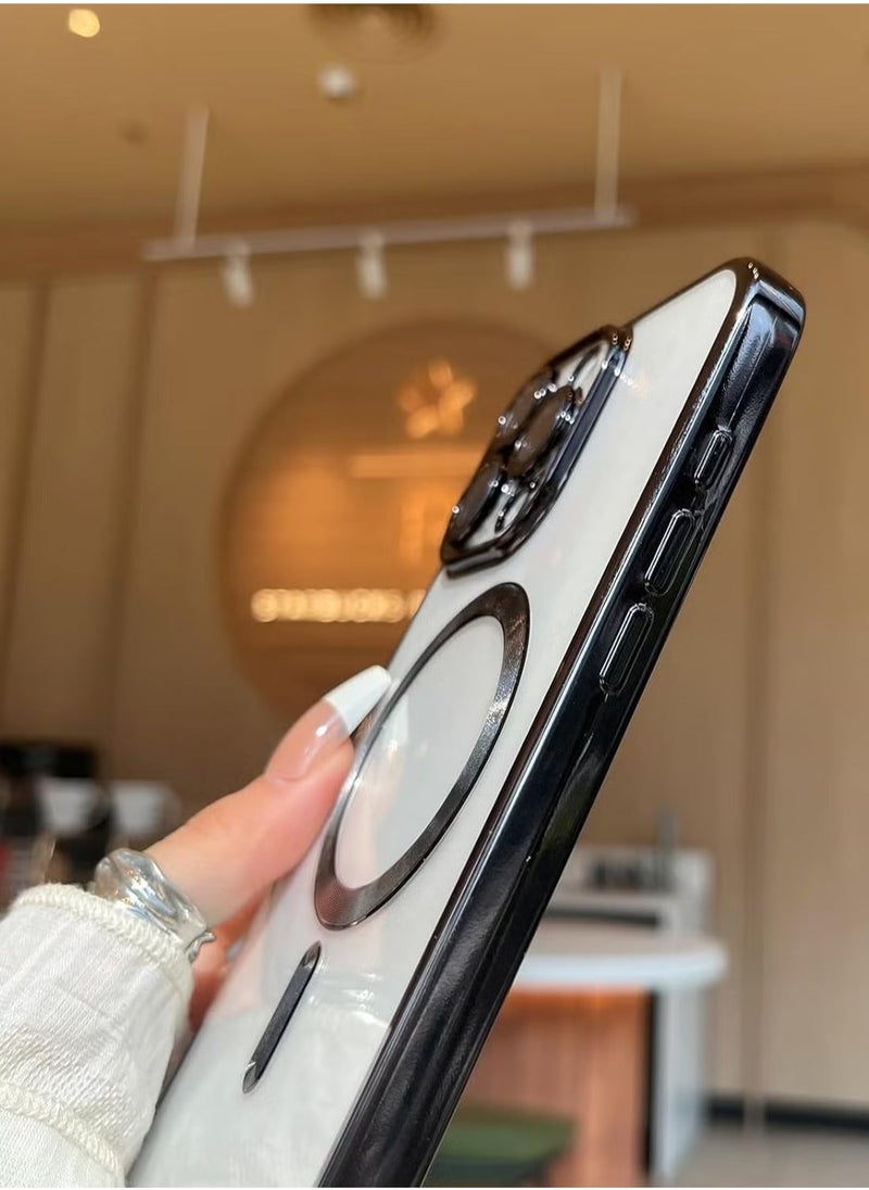 JAJEEK iPhone 16 Pro Max Magnetic Case Compatible with MagSafe, Built-in Camera Protector, Soft TPU Anti-Scratch Shockproof Clear Case, Slim Design for iPhone 16 Pro Max 6.1 Inch - Image 3