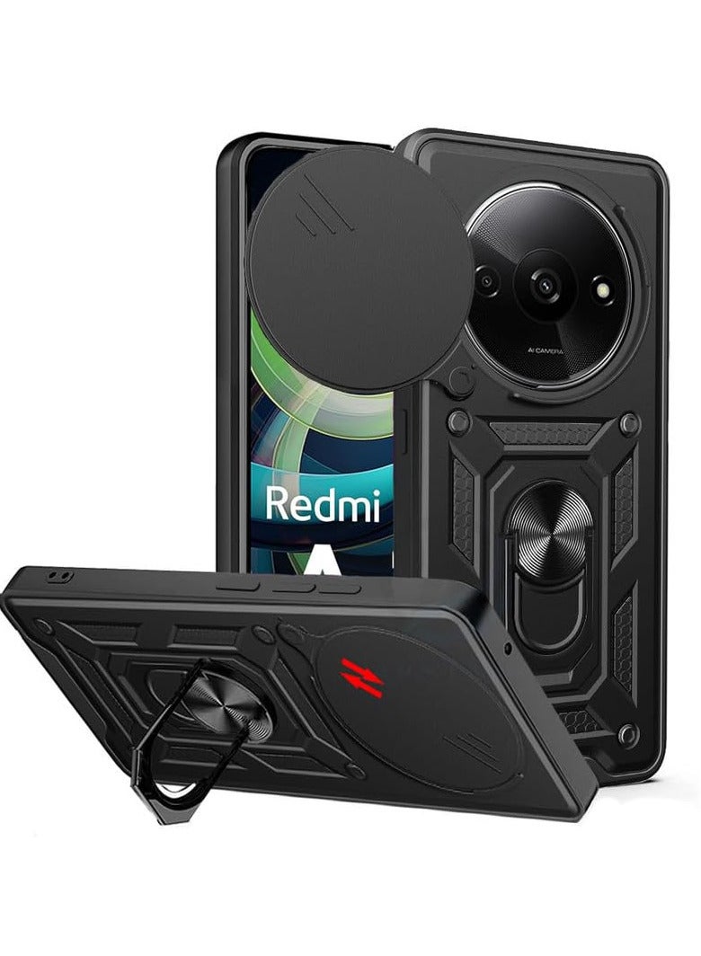 Shield Full Protection Case With Metal Ring &Slide Camera Cover For redmi a3/ redmi a3x  - Image 1