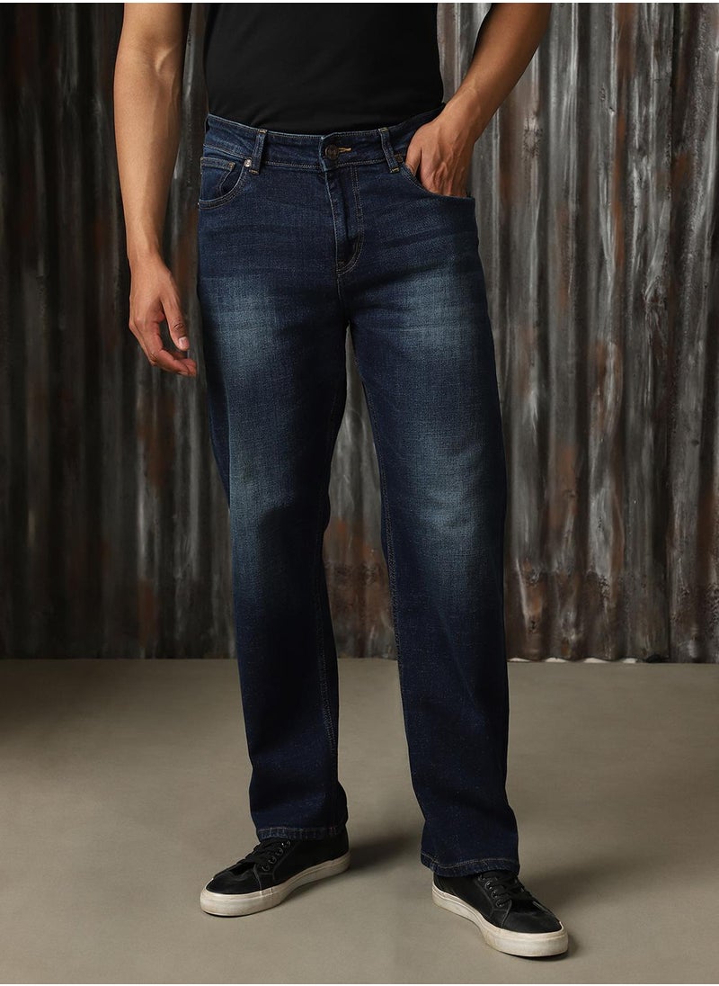 HIGH STAR Men's Indigo 100% Cotton Distressed Jeans  - Image 5