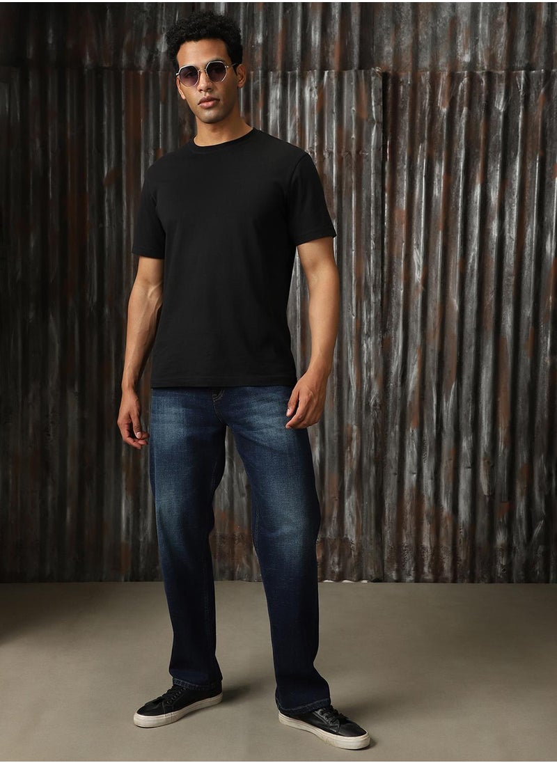 HIGH STAR Men's Indigo 100% Cotton Distressed Jeans  - Image 1