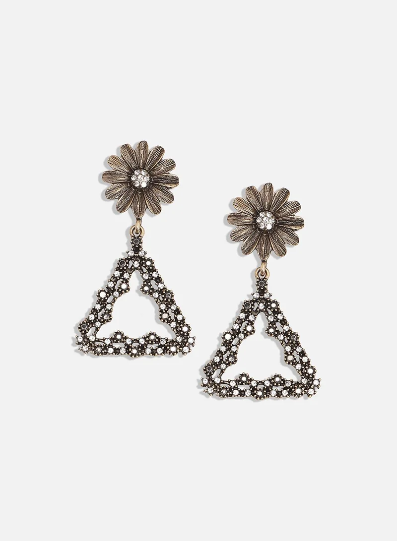 SOHI Intricate Daisy Triangle Artificial Drop Earring Jewellery