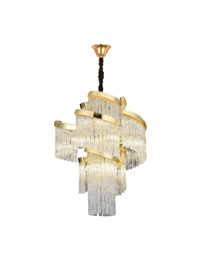 DANUBE HOME Danube Home Hani Crystal Chandelier For Bedroom| 9-Lights Indoor Lighting Fixture With E14 Socket| Metal Frame With Gold Finish| Hanging Lights|Ceiling Lights| Pandent Lights| (1 Year Warranty) 