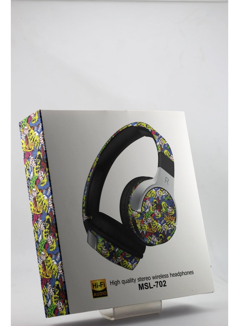 MSL-702 Hi-Fi Stereo Wireless Headphones – Foldable, Bluetooth 5.3, Built-in Mic & SD-Card Support - Image 2
