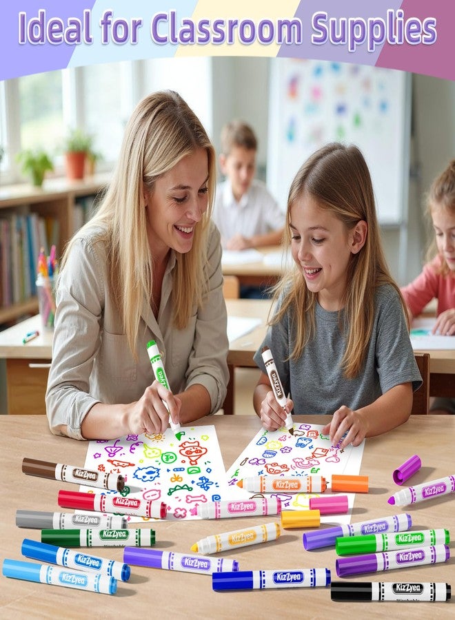 KIZZYEA Washable Markers Bulk, Markers for Kids, 16 Assorted Colors, 256 Count, Broad Line Coloring Marker for School, Student Art Supplies & Back to School Craft, Classroom Essentials for Teachers - Image 5