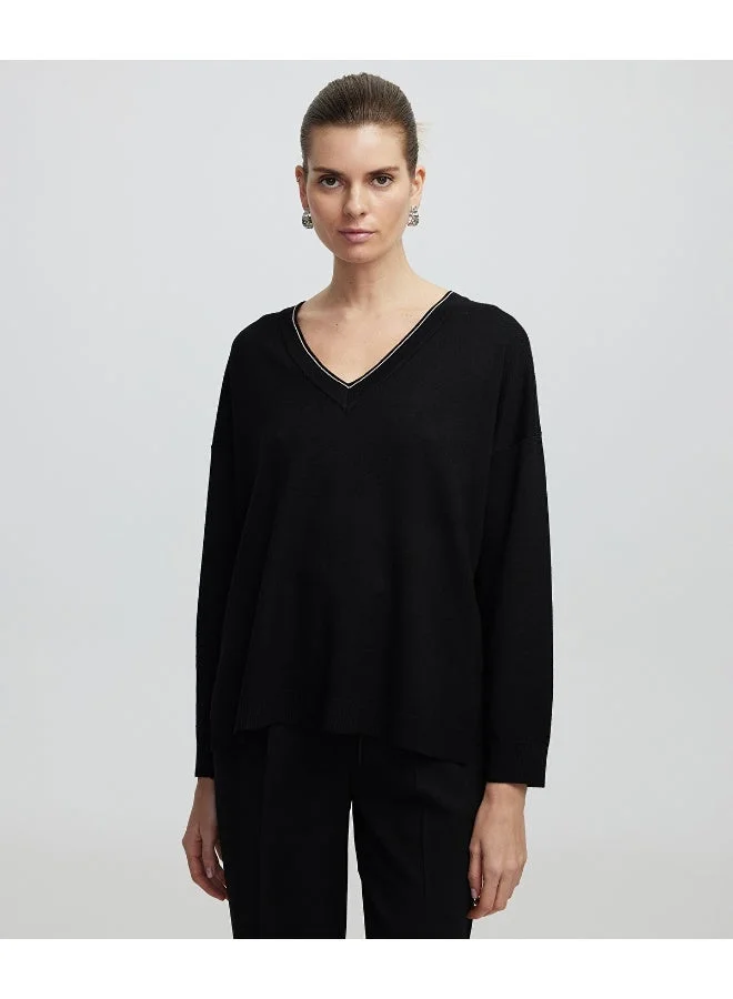 ابيكول سترة تريكو مرصعة بأحجار الراين