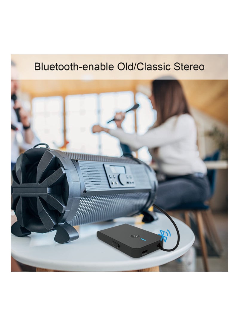 Bluetooth 5.0 3-in-1 Wireless Audio Adapter, Mini Portable Transmitter and Receiver for TV, PC, Headphones, Car Sound System, and Speakers, Low Latency, 3.5mm Jack (Black) - Image 4