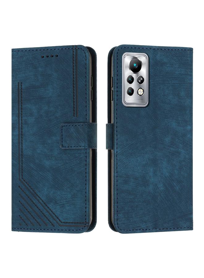 Zaboon Case For Infinix Note 11 Pro / Note 11s Skin Feel Stripe Pattern Leather Phone Case with Lanyard - Image 2