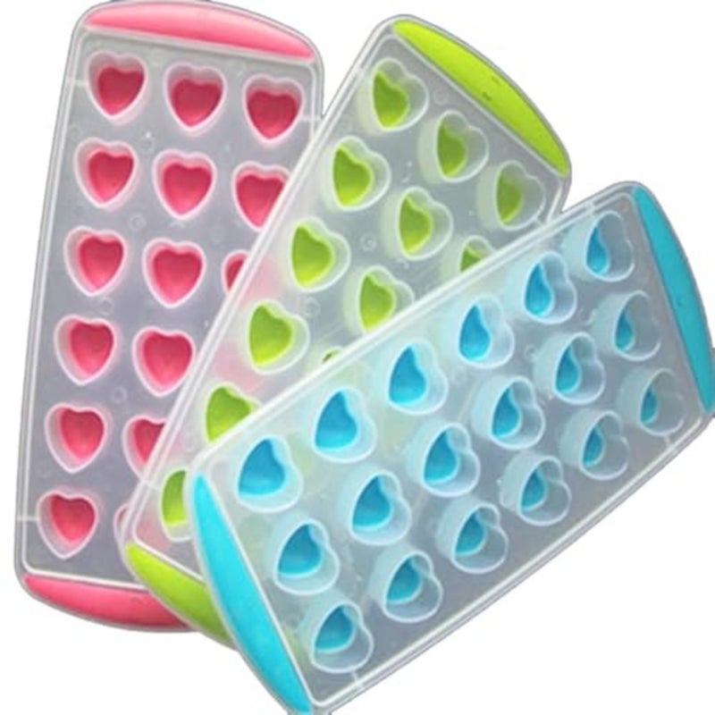 Creative Silicone Ice Molded Boxes, Kitchen Ice Cube Molds Heart Shape Assorted 1 Piece - Image 1