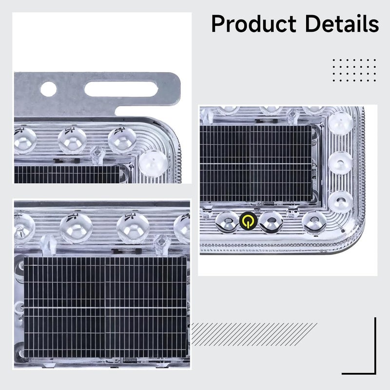 Touch-Control Solar Car Warning Lights, Led Dual-Color Signal Lamps For Vehicle Side Use, Multi-Mode Flash, Easy Setup, Waterproof - Set Of 2 - Image 4