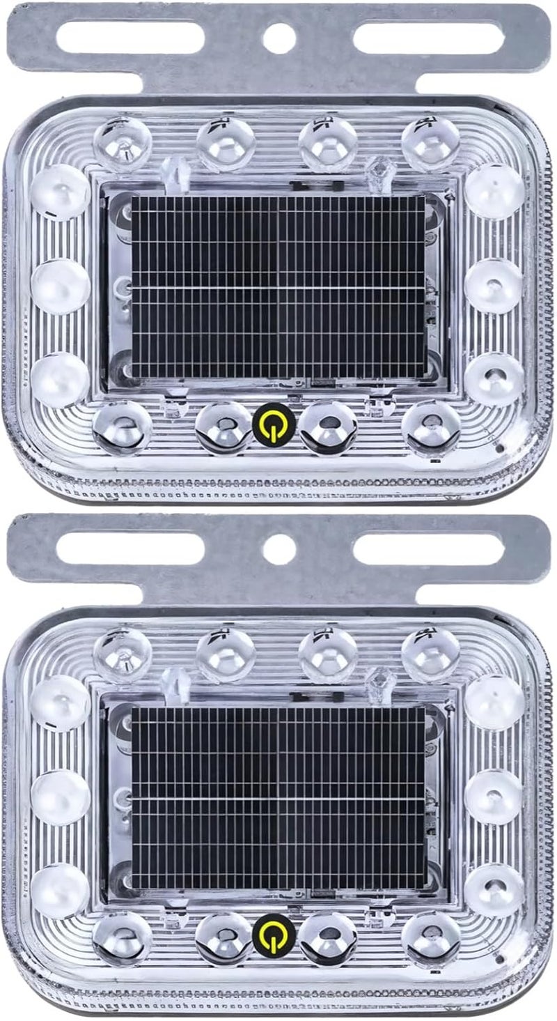 Touch-Control Solar Car Warning Lights, Led Dual-Color Signal Lamps For Vehicle Side Use, Multi-Mode Flash, Easy Setup, Waterproof - Set Of 2 - Image 1